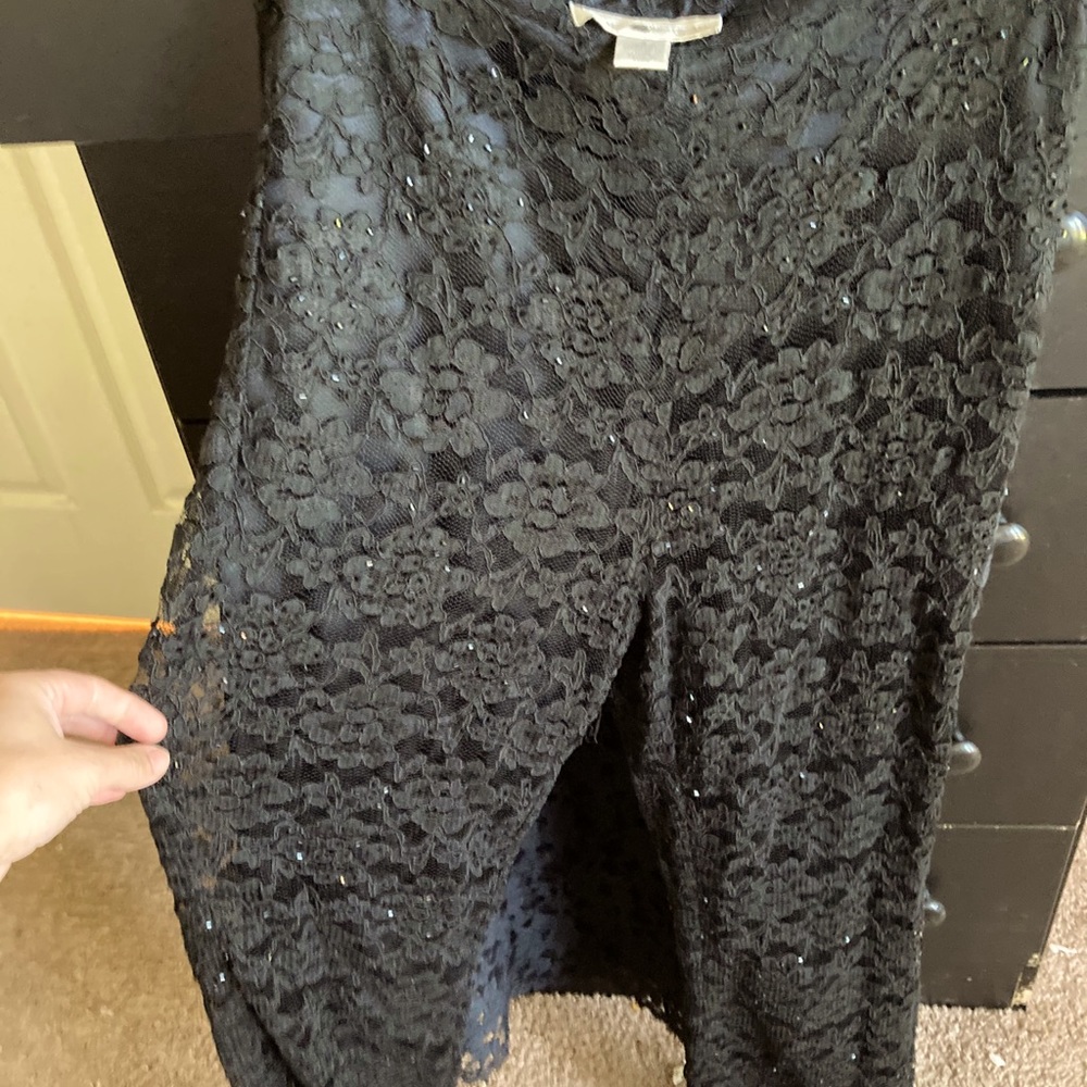2P black lace pants